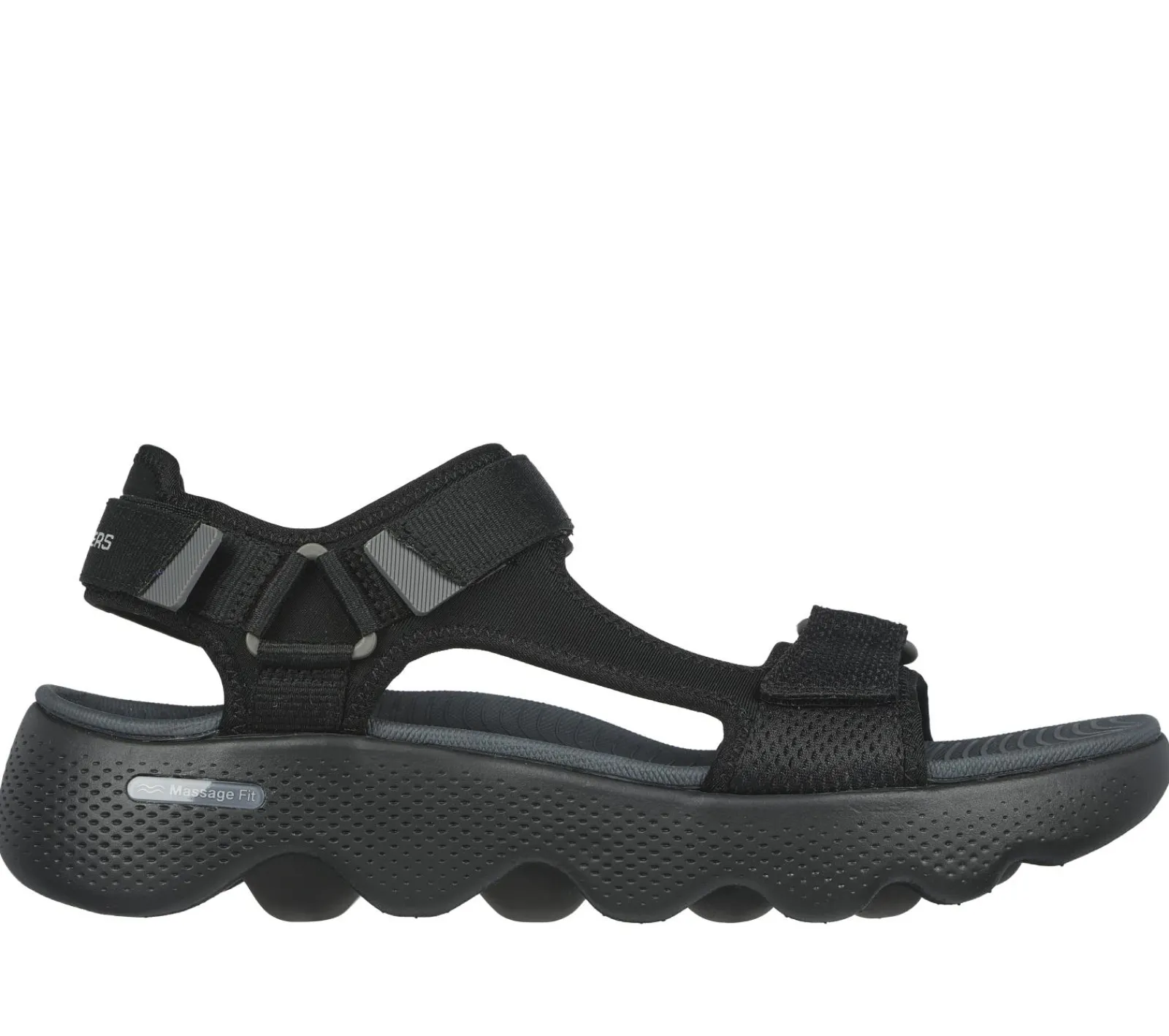 Sandálias-SKECHERS GO WALK Massage Fit Sandal PRETO / CINZENTO