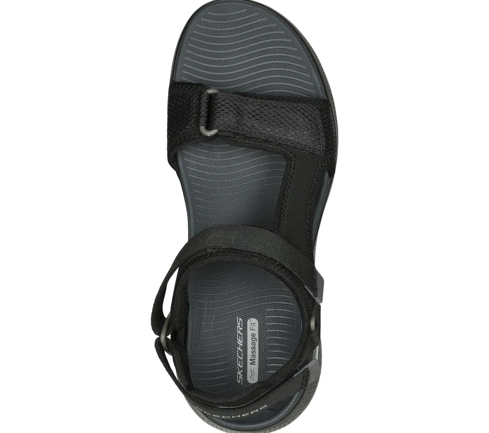 Sandálias-SKECHERS GO WALK Massage Fit Sandal PRETO / CINZENTO
