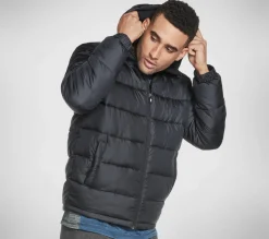 Partes De Cima|Partes De Cima-SKECHERS GO WALK Parkway Hooded Puffer PRETO