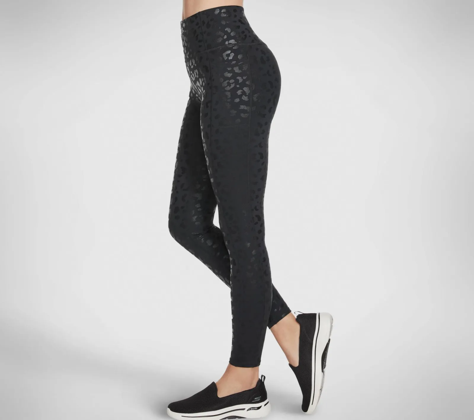 Calças|Partes De Baixo-SKECHERS GO WALK Shadow Leopard HW Legging PRETO