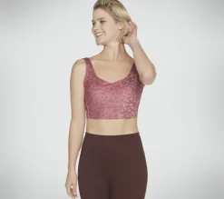 Partes De Cima|Partes De Cima-SKECHERS GOSCULPT Leopard Longline Bra MAUVE / PURPLE