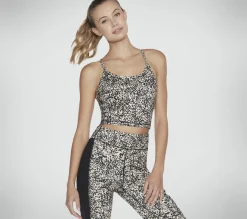 Partes De Cima|Partes De Cima-SKECHERS GOSTRETCH Mini Cheetah Racerback Longline Bra CASTANHO / CAMEL