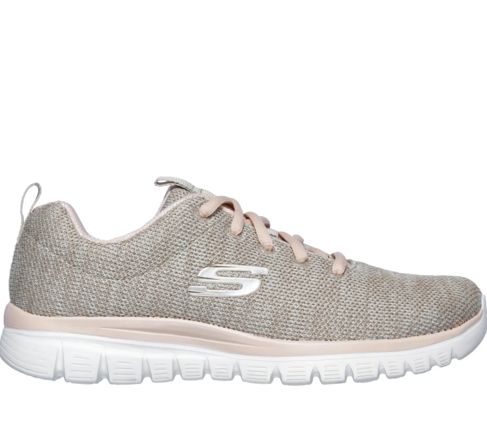Com Atacadores|Sapatilhas Casuais-SKECHERS Graceful - Twisted Fortune NATURAL / CORAL