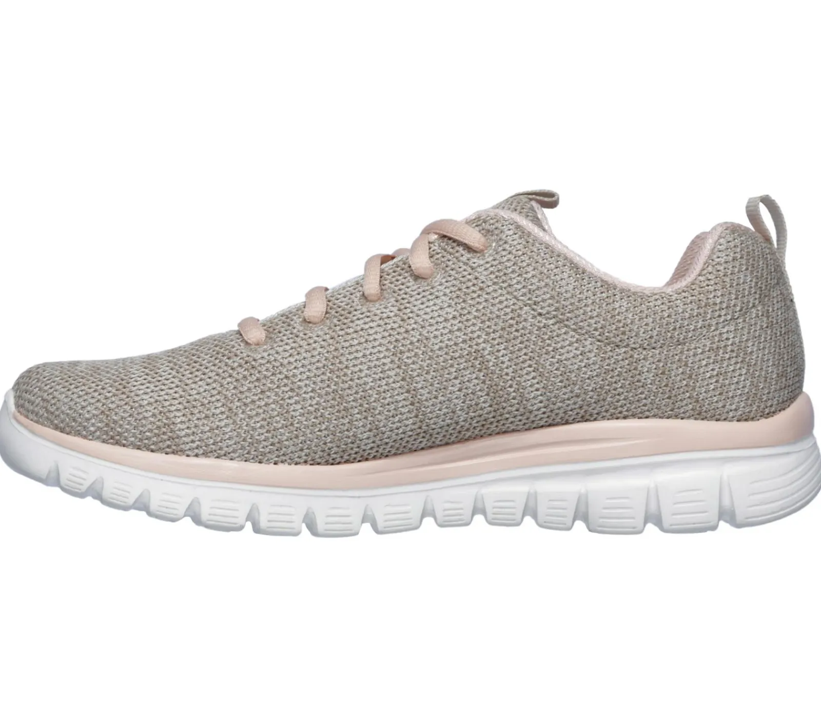 Com Atacadores|Sapatilhas Casuais-SKECHERS Graceful - Twisted Fortune NATURAL / CORAL