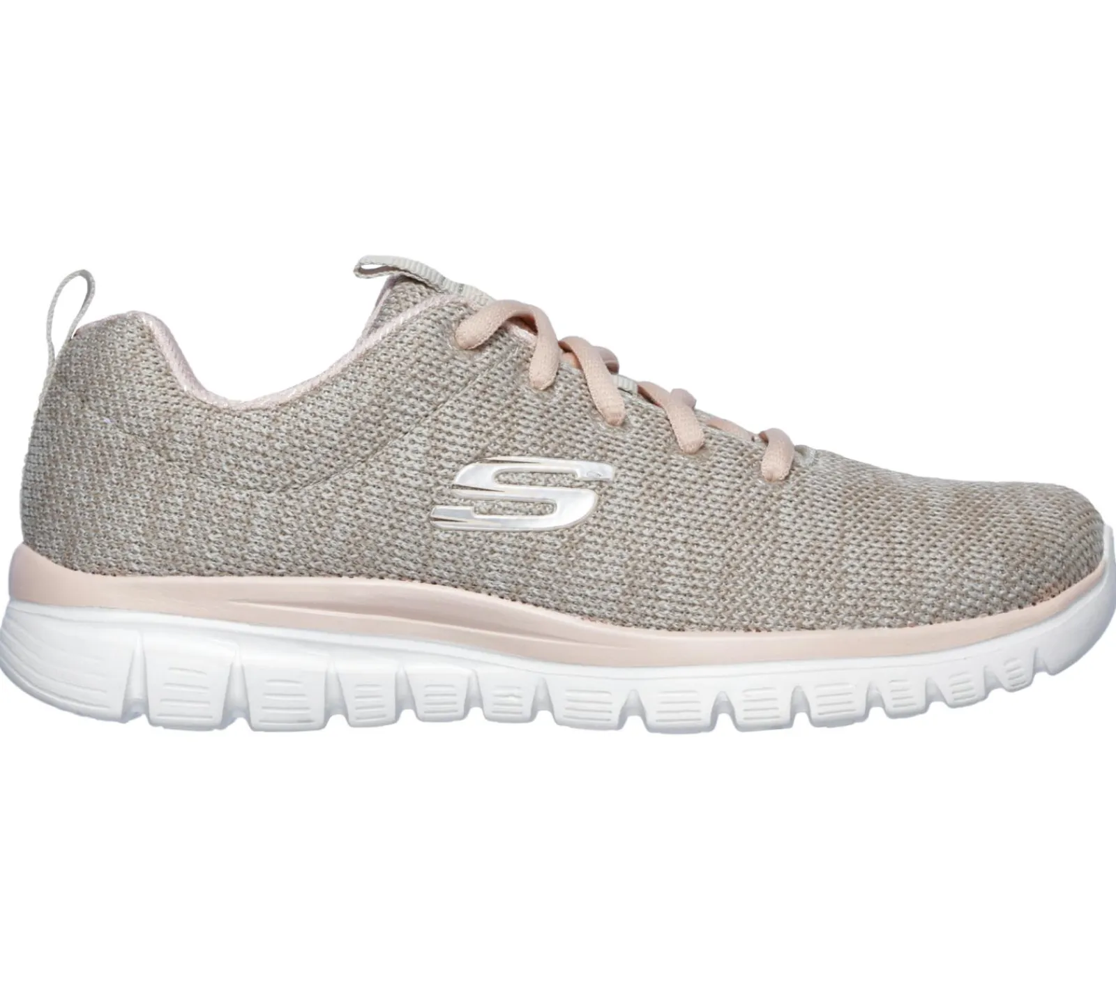 Com Atacadores|Sapatilhas Casuais-SKECHERS Graceful - Twisted Fortune NATURAL / CORAL