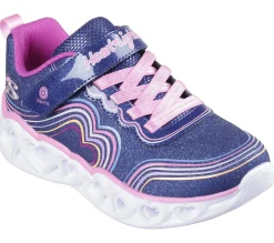 Calçado Sem Atacadores|Luzes-SKECHERS Heart Lights - Retro Hearts NAVY / MULTICOR