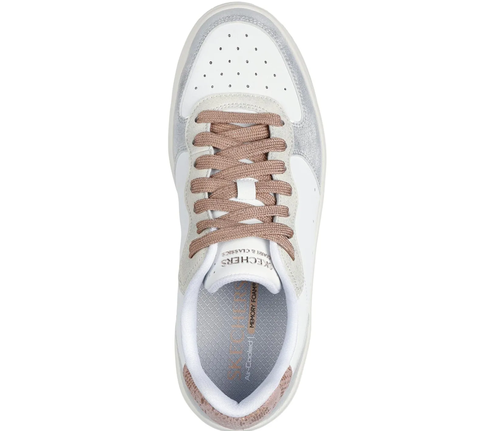 Com Atacadores|Sapatilhas Casuais-SKECHERS Hiland - Soft Metals BRANCO / MULTICOR