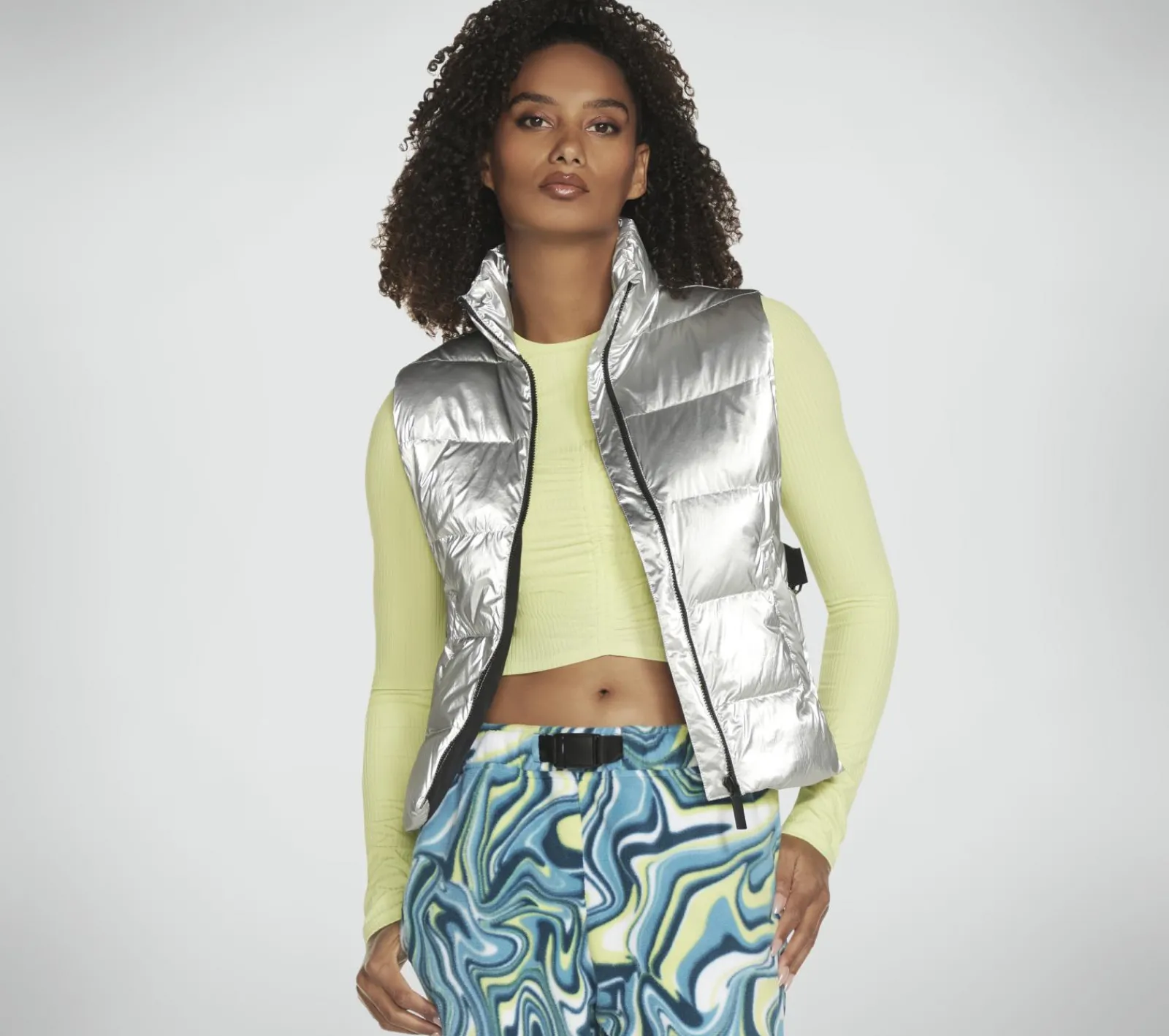 Partes De Cima|Partes De Cima-SKECHERS Hypershine Vest PRATEADO