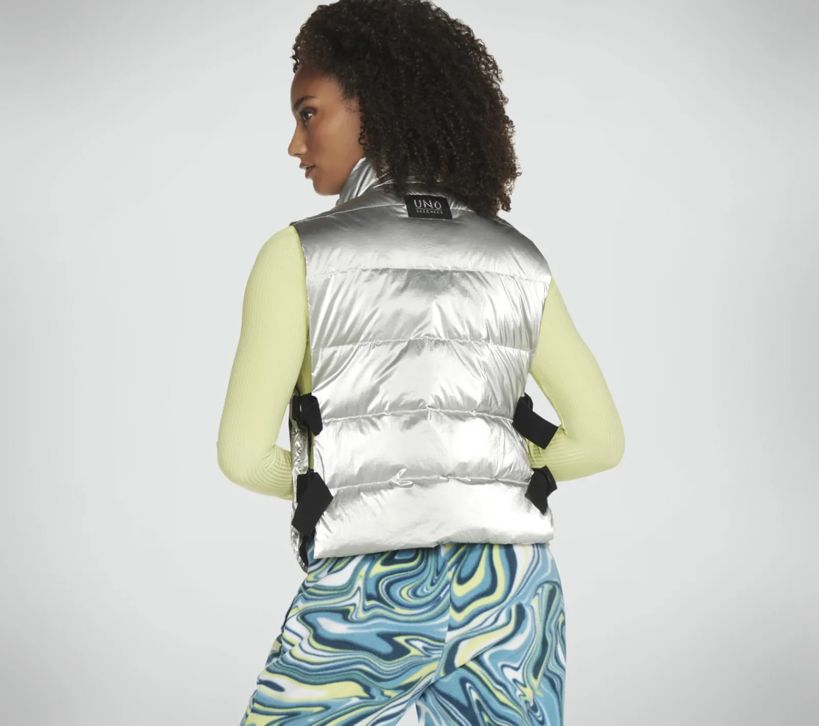 Partes De Cima|Partes De Cima-SKECHERS Hypershine Vest PRATEADO