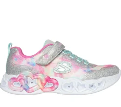 Luzes|Sapatilhas-SKECHERS Infinite Heart Lights - Color Lovin PRATEADO / MULTICOR