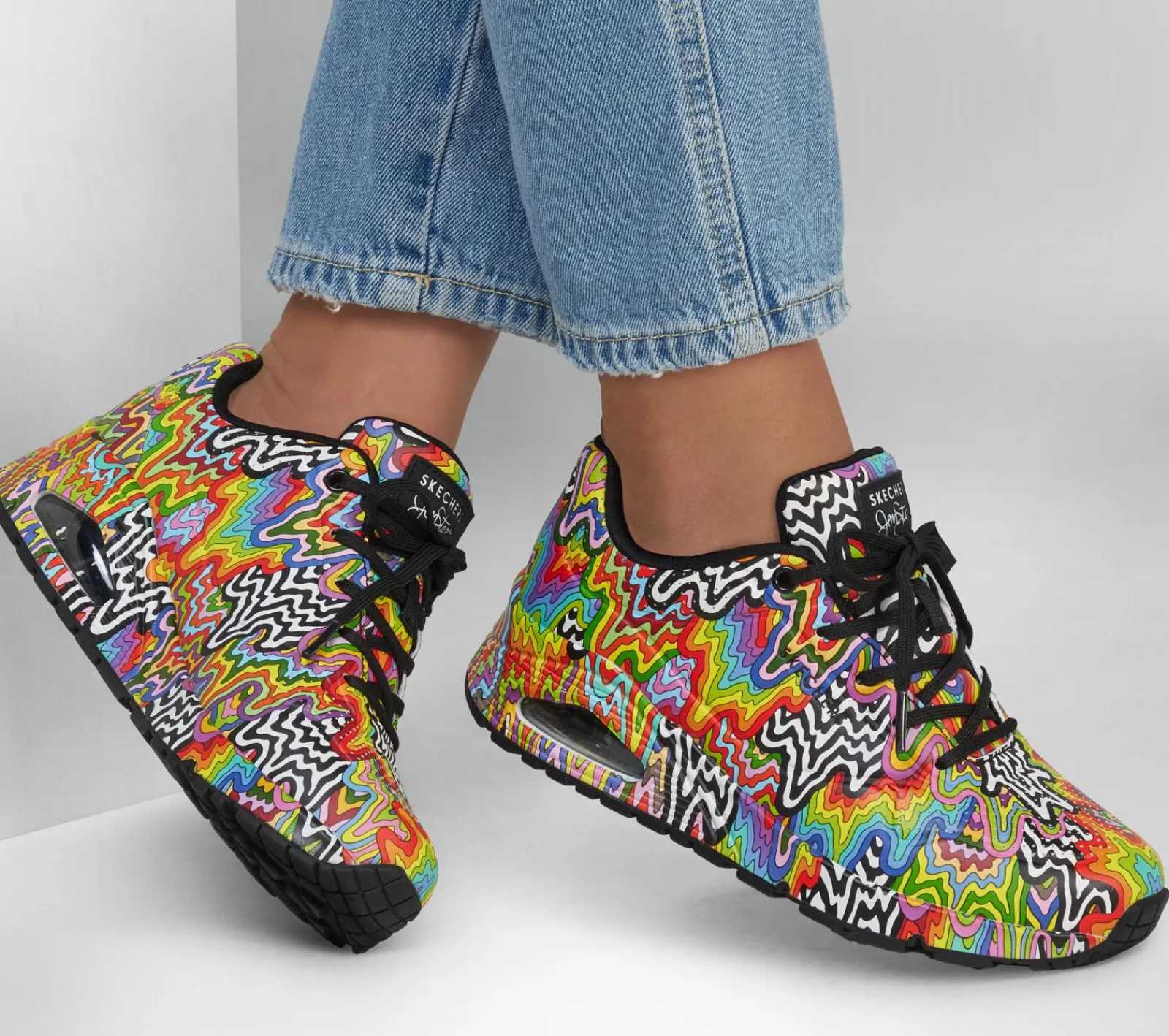 Com Atacadores|Sapatilhas Casuais-SKECHERS Jen Stark: Uno - Infinite Drip MULTICOR