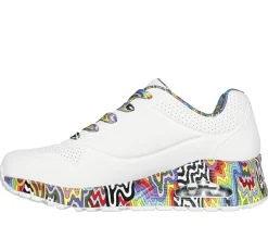 Sapatilhas Casuais-SKECHERS Jen Stark: Uno - Mini Drip BRANCO / MULTICOR