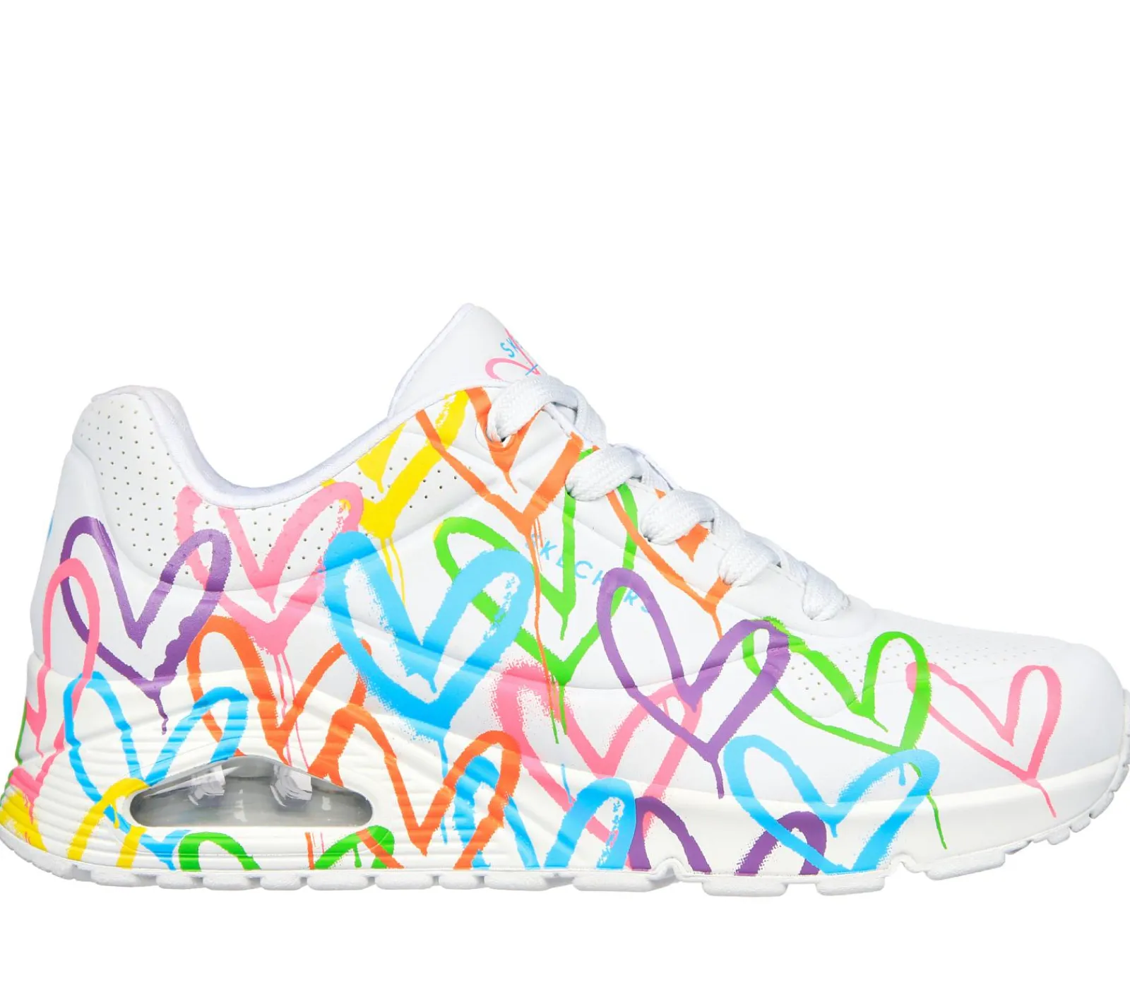 Com Atacadores|Sapatilhas Casuais-SKECHERS JGoldcrown: Uno - Highlight Love BRANCO / MULTICOR