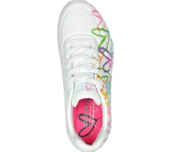 Com Atacadores|Sapatilhas Casuais-SKECHERS JGoldcrown: Uno - Highlight Love BRANCO / MULTICOR
