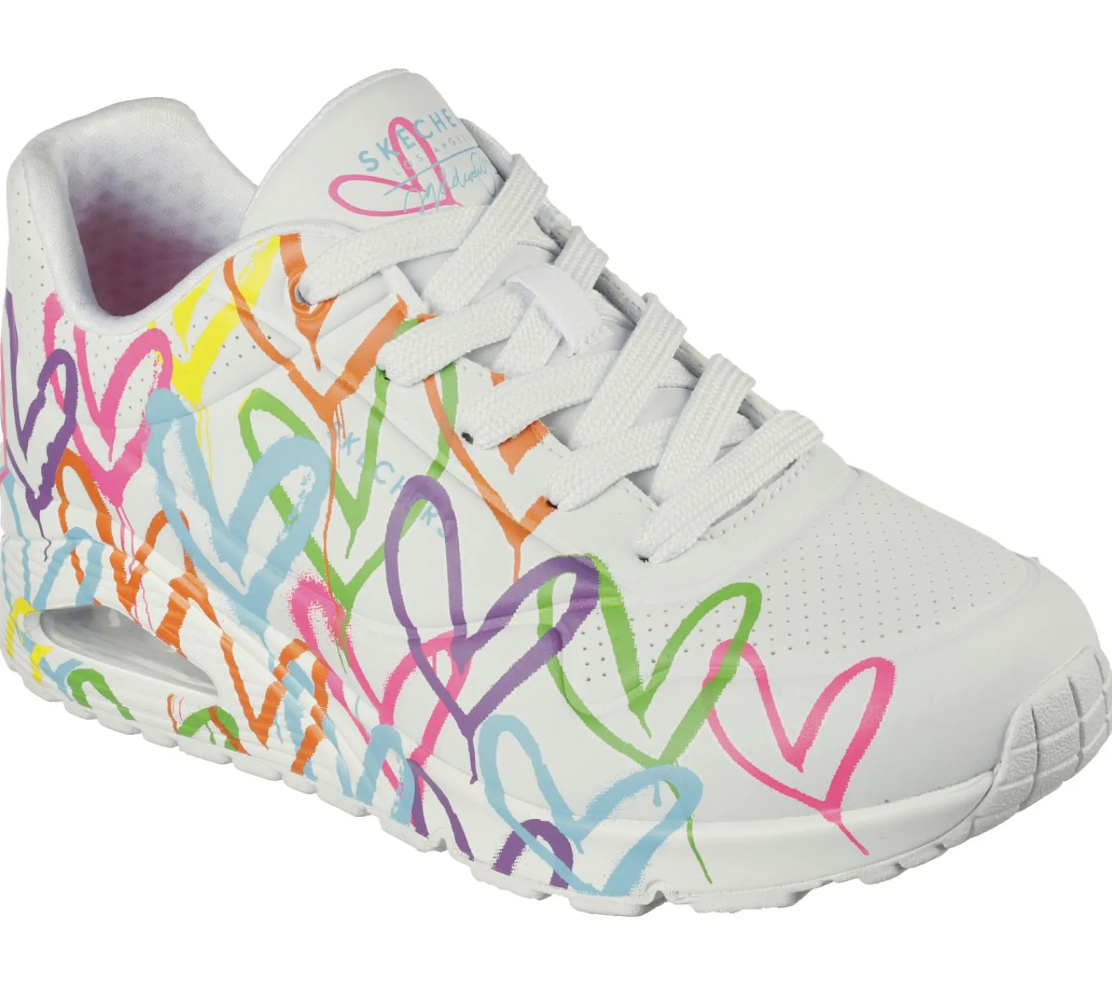 Com Atacadores|Sapatilhas Casuais-SKECHERS JGoldcrown: Uno - Highlight Love BRANCO / MULTICOR