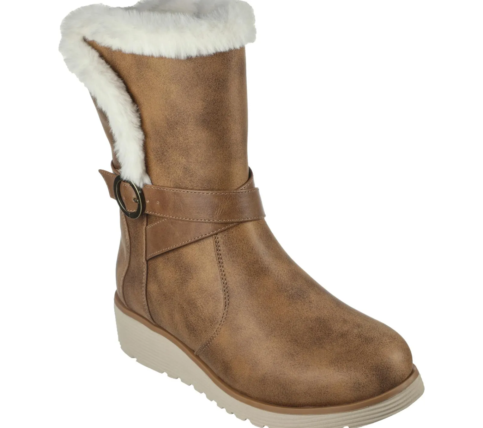Calçado Sem Atacadores|Botas-SKECHERS Keepsakes Wedge - Snow Kiss CASTANHO CLARO