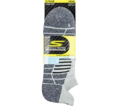 Meias|Acessórios-SKECHERS Low Cut PolyNylon Performance Socks - 3 Pack CINZENTO