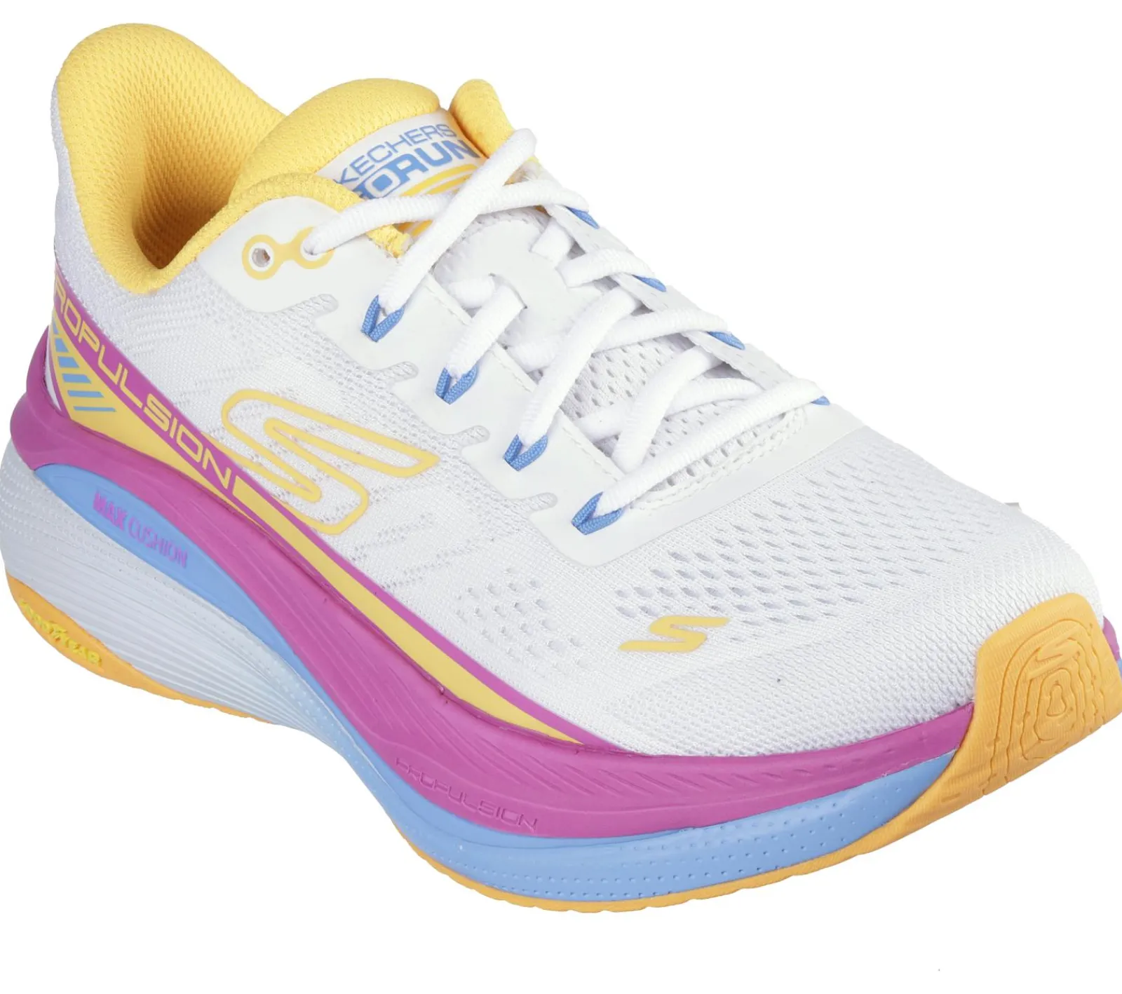 Com Atacadores|Sapatilhas-SKECHERS Max Cushioning Propulsion BRANCO / LARANJA