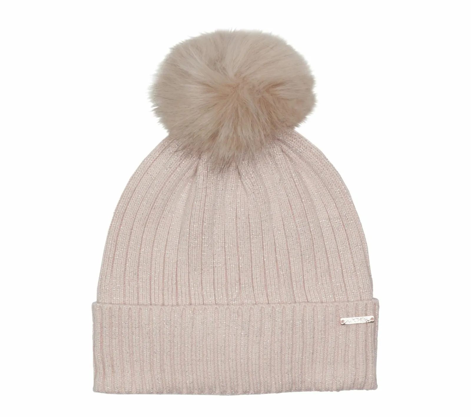 Equipamento Para O Frio|Acessórios Para A Cabeça-SKECHERS Metallic Ribbed Beanie Hat ROSA