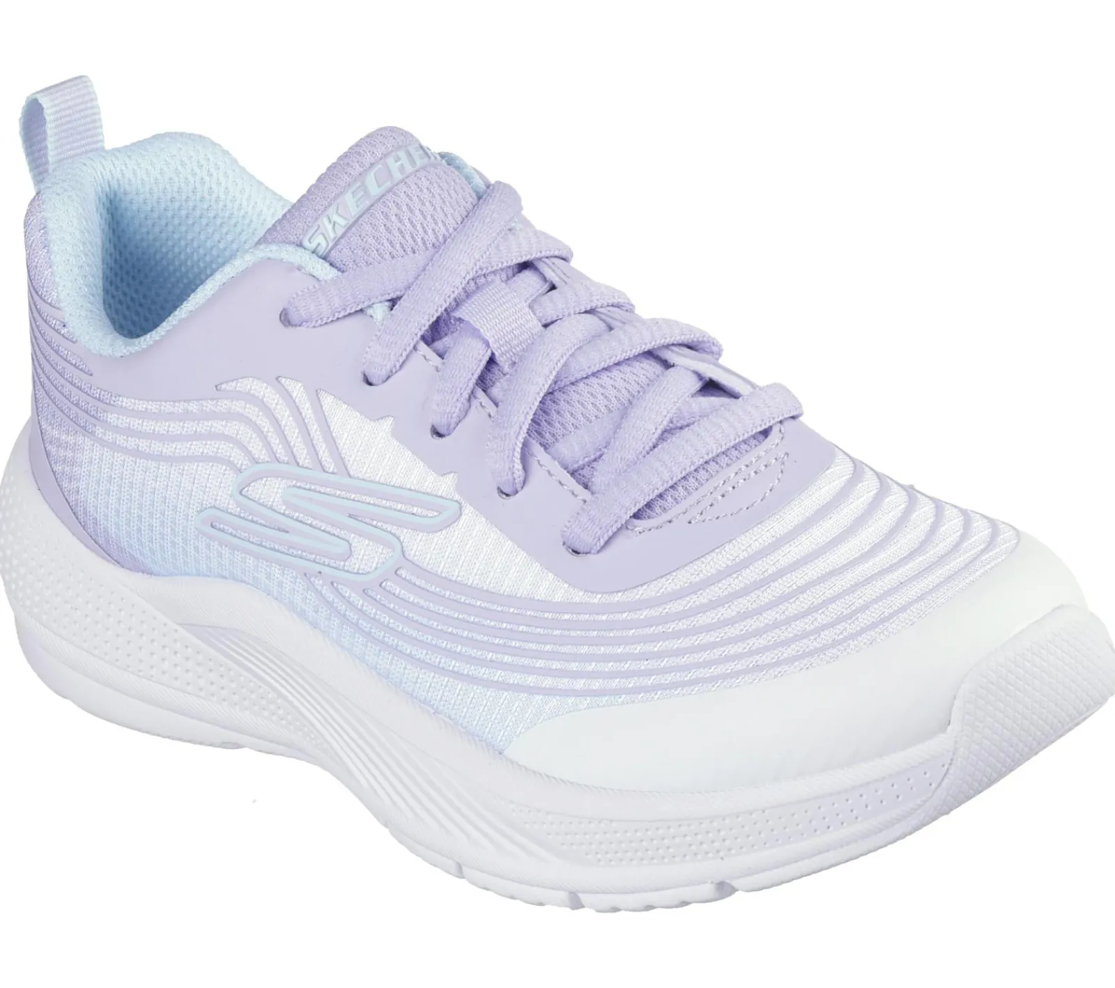Com Atacadores|Sapatilhas-SKECHERS Microspec Advance BRANCO / LAVANDA / MENTA