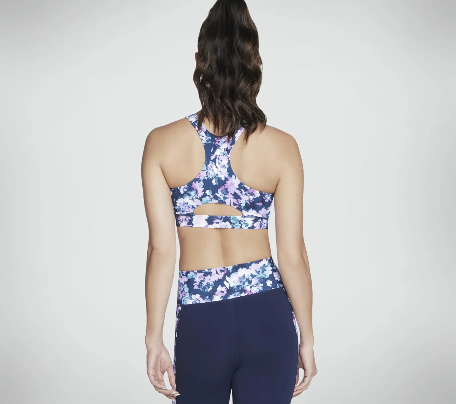 Partes De Cima|Partes De Cima-SKECHERS Misty Floral Zip-Front Bra AZUL / LAVANDA