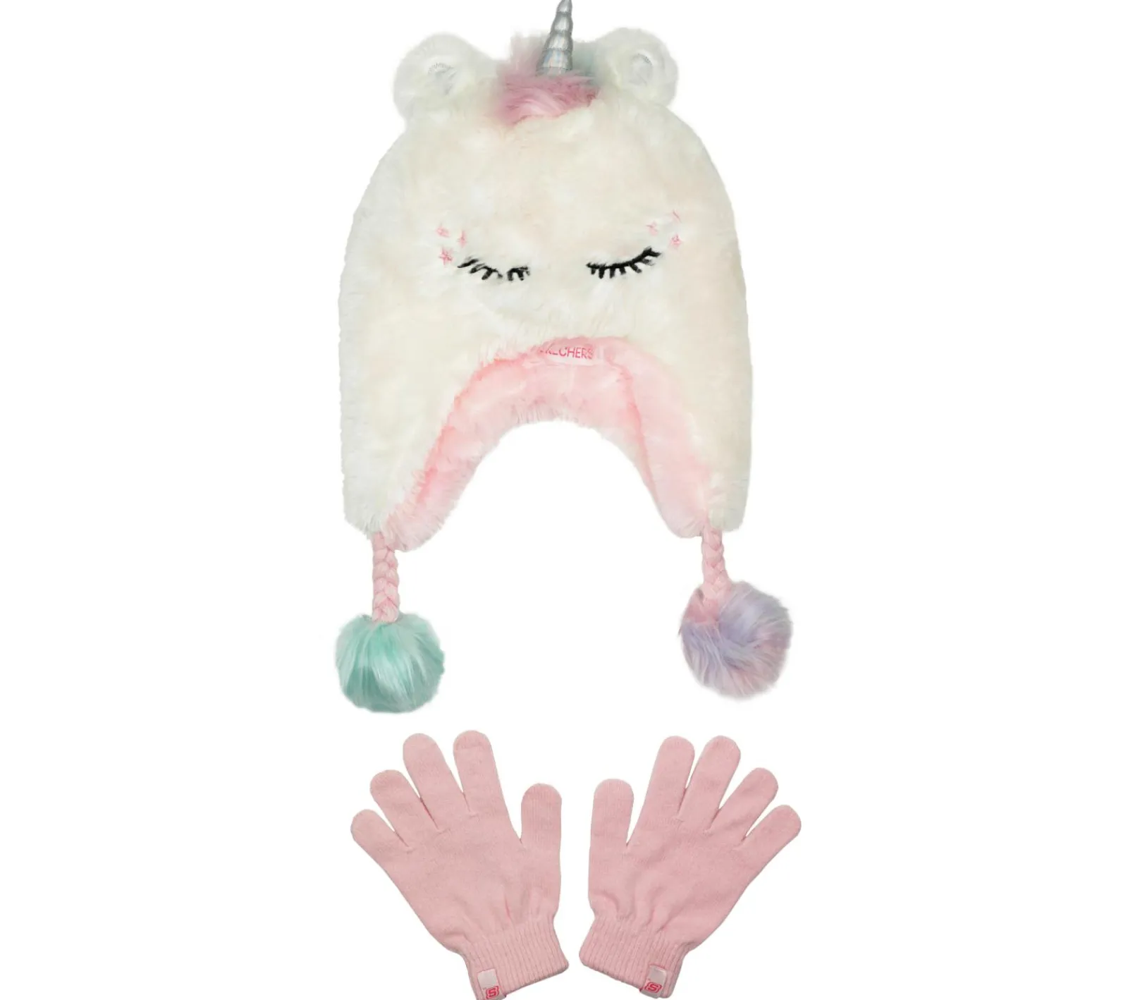 Equipamento Para O Frio|Acessórios Para A Cabeça-SKECHERS Plush Unicorn Hat Set BRANCO SUJO