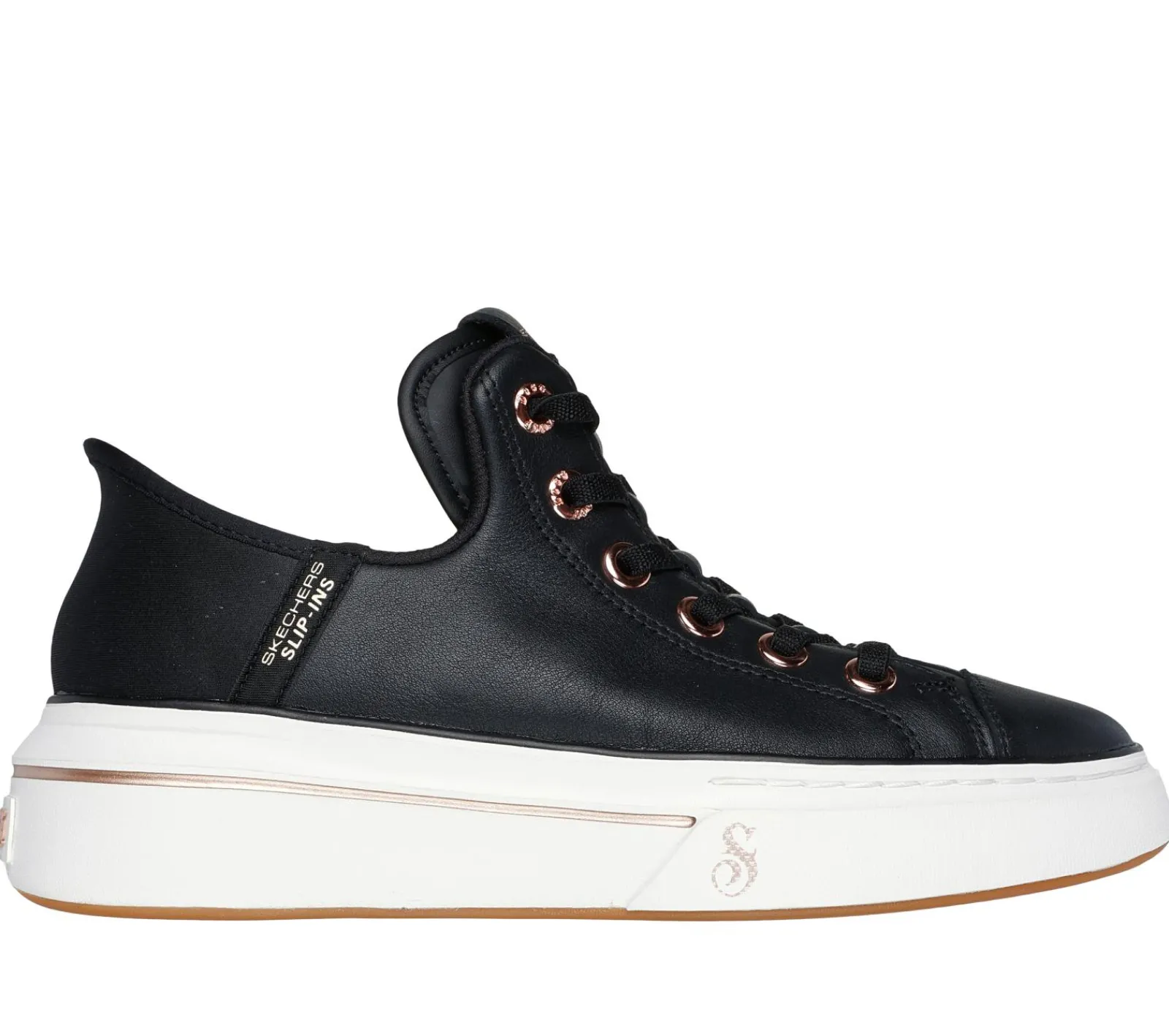 Hands Free Slip-Ins|Sapatilhas Casuais-SKECHERS Premium Leather Slip-ins Snoop One - OG PRETO