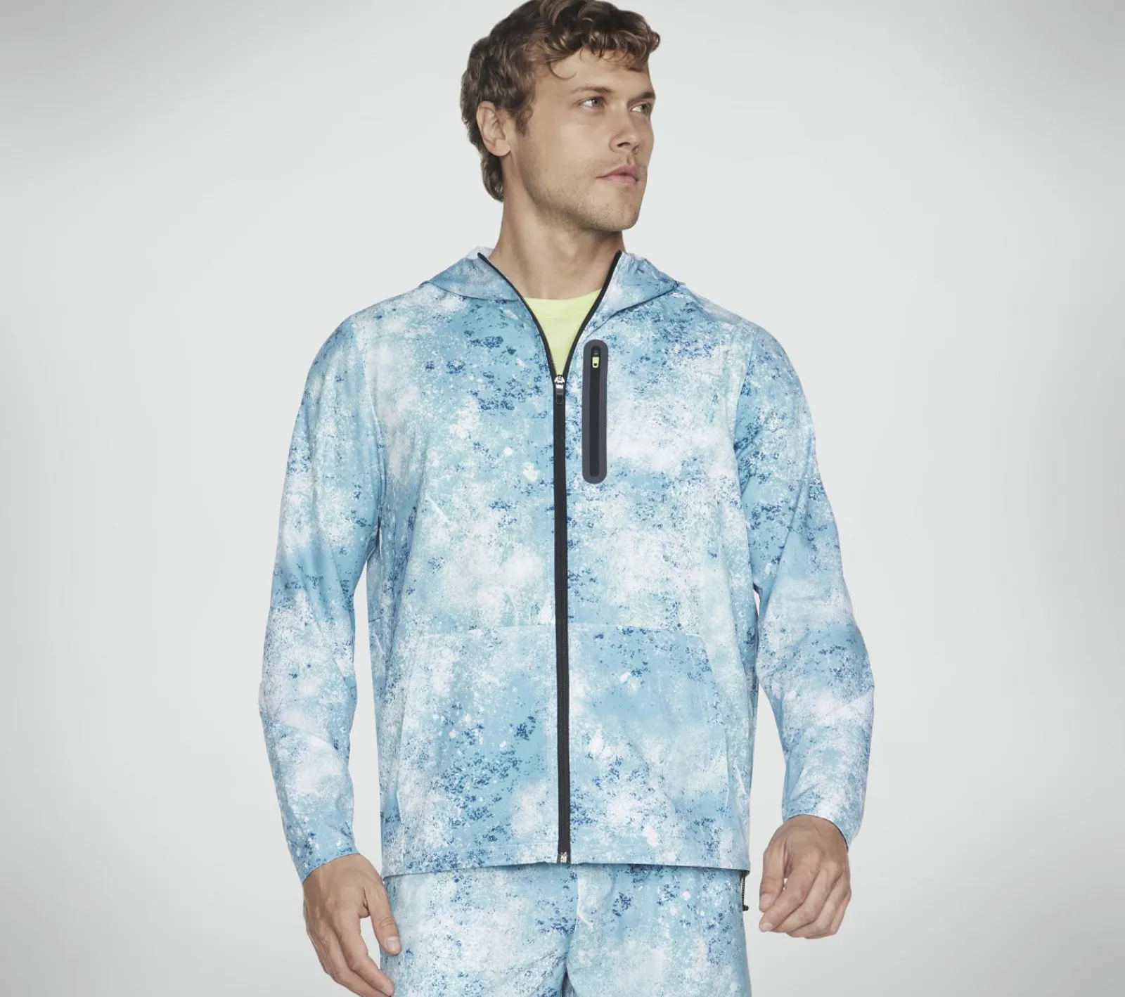 Partes De Cima|Partes De Cima-SKECHERS Razor Printed Full Zip Jacket PRETO / LIMA