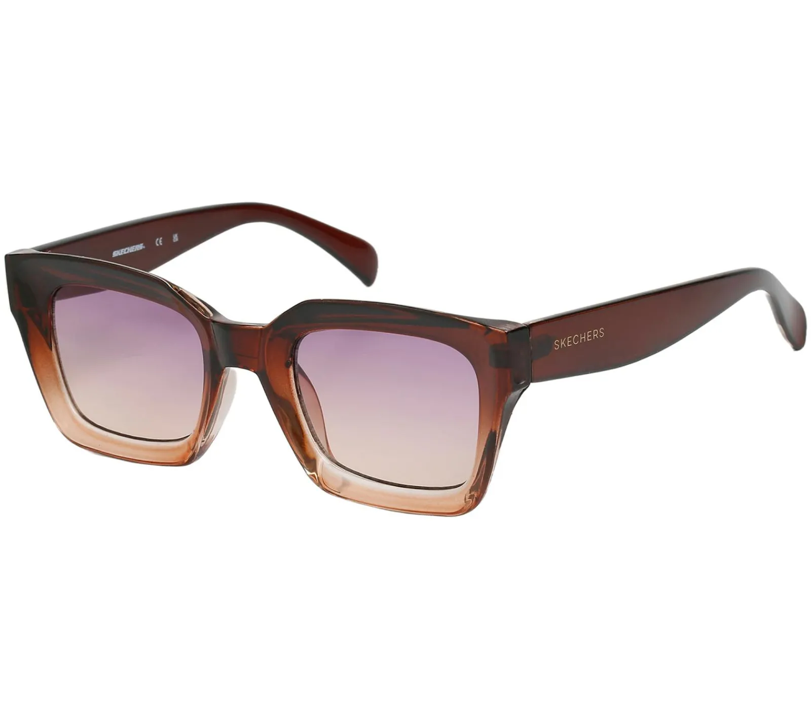 Óculos De Sol-SKECHERS Rectangle Sunglasses CASTANHO / MULTICOR