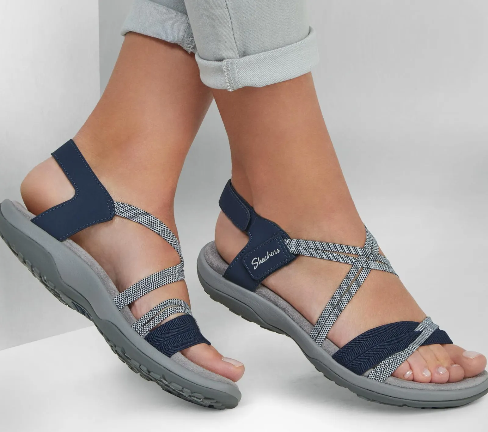 Sandálias-SKECHERS Reggae Slim - Takes Two NAVY