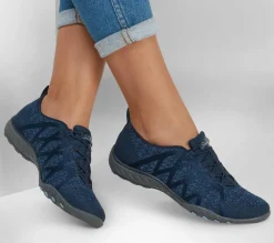 Calçado Sem Atacadores|Sapatilhas Casuais-SKECHERS Relaxed Fit: Breathe-Easy - Infi-Knity NAVY