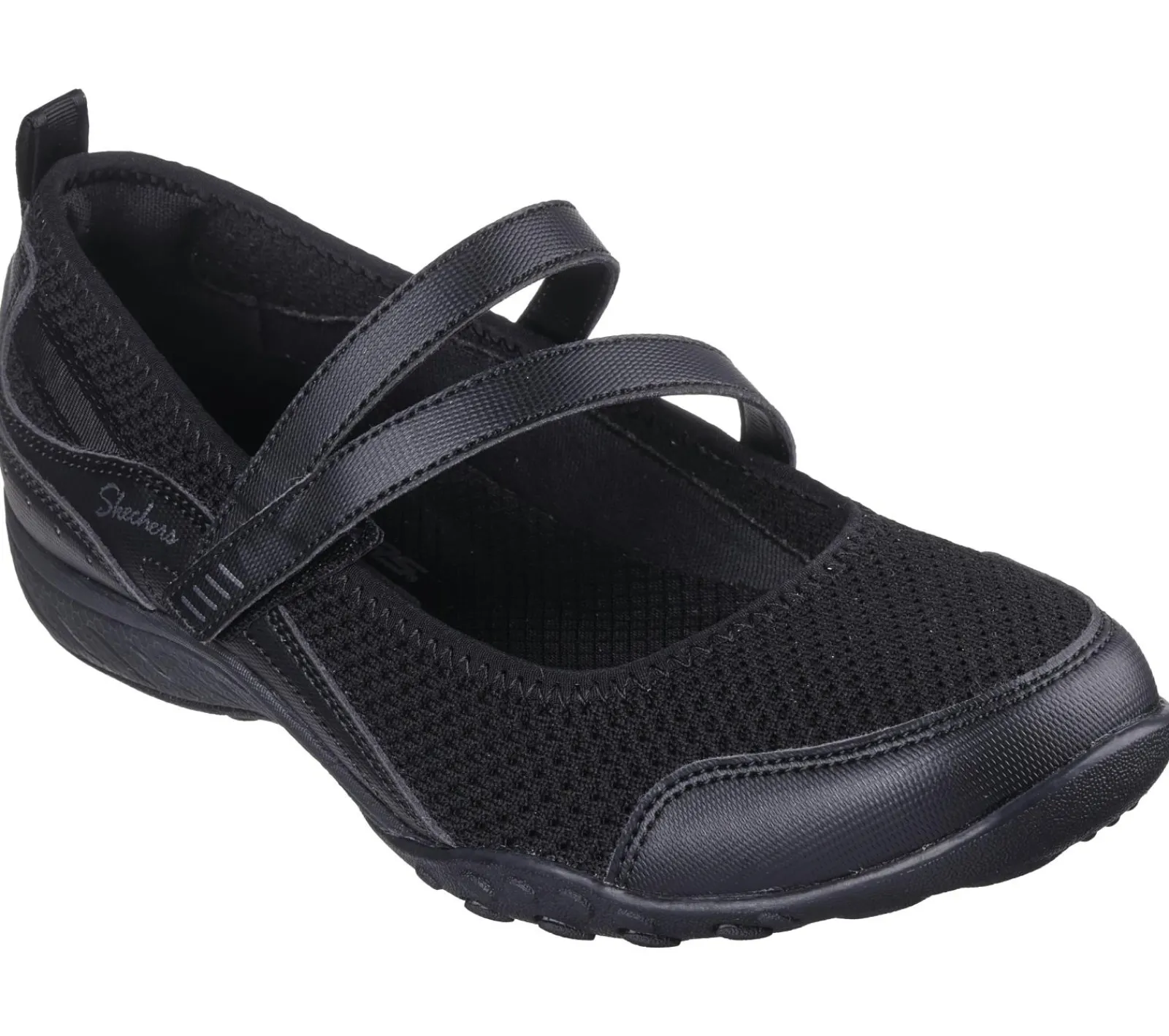 Sapatos Rasos|Calçado Sem Atacadores-SKECHERS Relaxed Fit: Breathe-Easy - Keep Clean PRETO