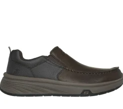 Sapatilhas Casuais|Calçado Sem Atacadores-SKECHERS Relaxed Fit: Calabrio - Bazley CASTANHO ESCURO