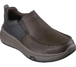 Sapatilhas Casuais|Calçado Sem Atacadores-SKECHERS Relaxed Fit: Calabrio - Bazley CASTANHO ESCURO
