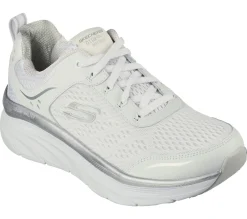Com Atacadores|Sapatilhas-SKECHERS Relaxed Fit: D'Lux Walker - Infinite Motion BRANCO / PRATEADO
