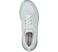 Com Atacadores|Sapatilhas-SKECHERS Relaxed Fit: D'Lux Walker - Timeless Path BRANCO / PRATEADO