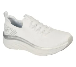 Calçado Sem Atacadores|Sapatilhas-SKECHERS Relaxed Fit: D'Lux Walker - Let It Glow BRANCO / PRATEADO