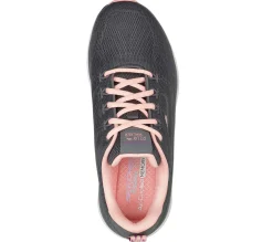 Com Atacadores|Sapatilhas-SKECHERS Relaxed Fit: D'Lux Walker - Get Oasis CARVÃO / CORAL