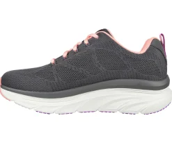 Com Atacadores|Sapatilhas-SKECHERS Relaxed Fit: D'Lux Walker - Get Oasis CARVÃO / CORAL