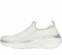 Calçado Sem Atacadores|Sapatilhas-SKECHERS Relaxed Fit: D'Lux Walker 2.0 - Sparkle Forever BRANCO / PRATEADO