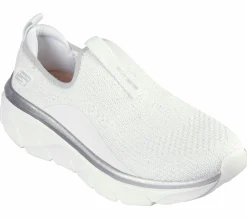 Calçado Sem Atacadores|Sapatilhas-SKECHERS Relaxed Fit: D'Lux Walker 2.0 - Sparkle Forever BRANCO / PRATEADO