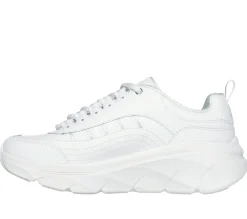 Com Atacadores|Sapatilhas-SKECHERS Relaxed Fit: D'Lux Walker 2.0 - Golden Step BRANCO / PRATEADO