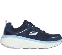 Com Atacadores|Sapatilhas-SKECHERS Relaxed Fit: D'Lux Walker 2.0 - Daisy Doll NAVY / ROSA