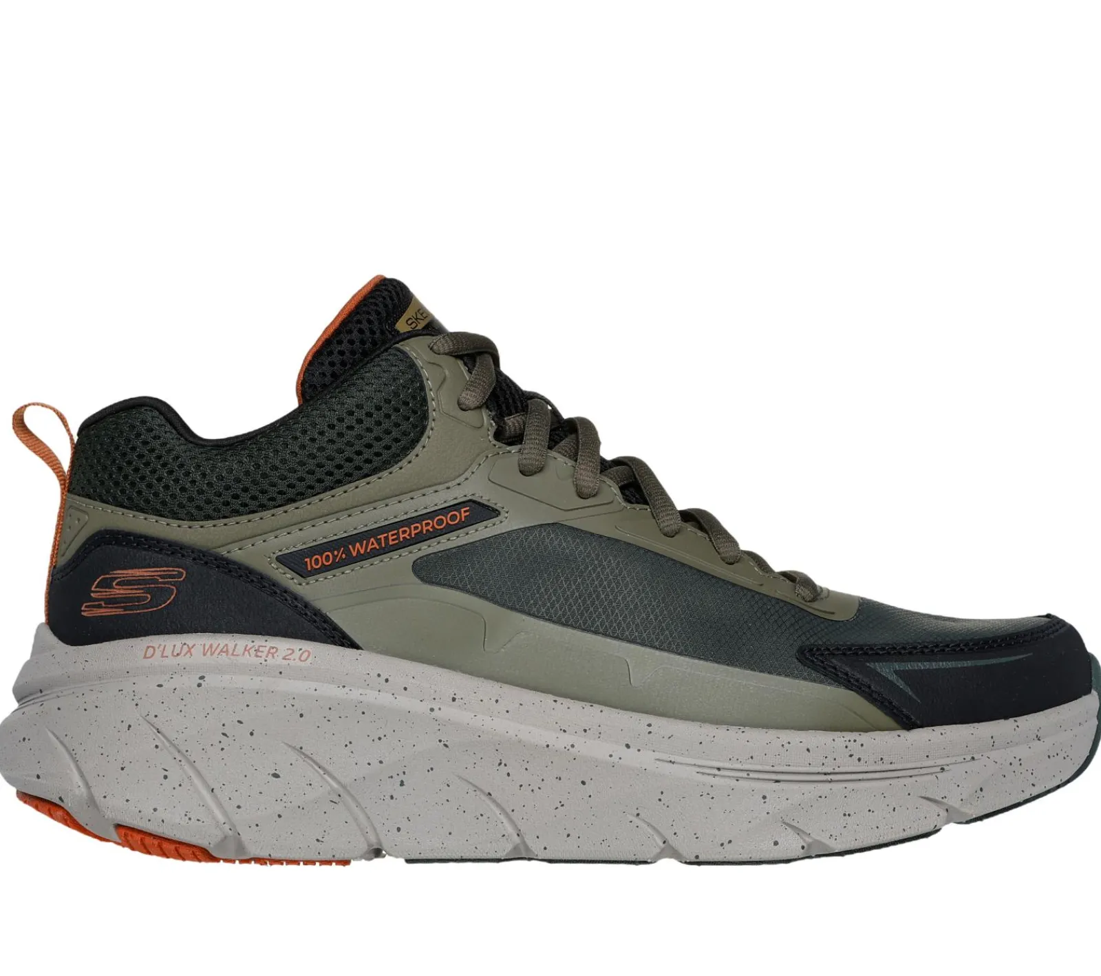 Sapatilhas-SKECHERS Relaxed Fit: D'Lux Walker 2.0 - Grailo AZEITONA / LARANJA