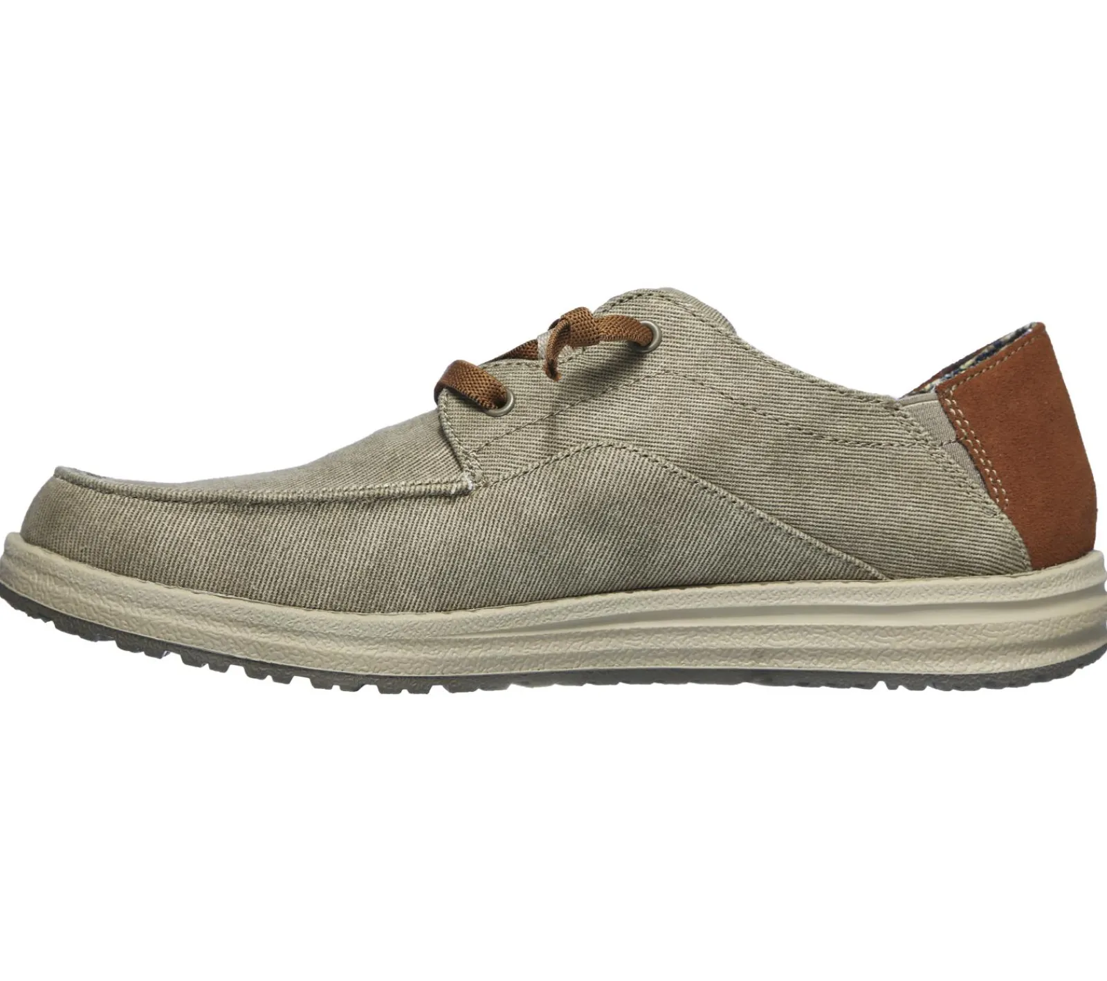 Sapatos Em Tela|Calçado Sem Atacadores-SKECHERS Relaxed Fit: Melson - Planon TAUPE