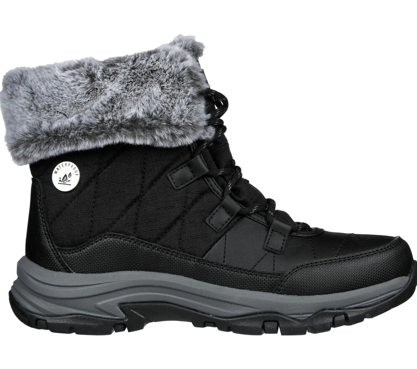 Com Atacadores|Botas-SKECHERS Relaxed Fit: Trego - Winter Feelings PRETO