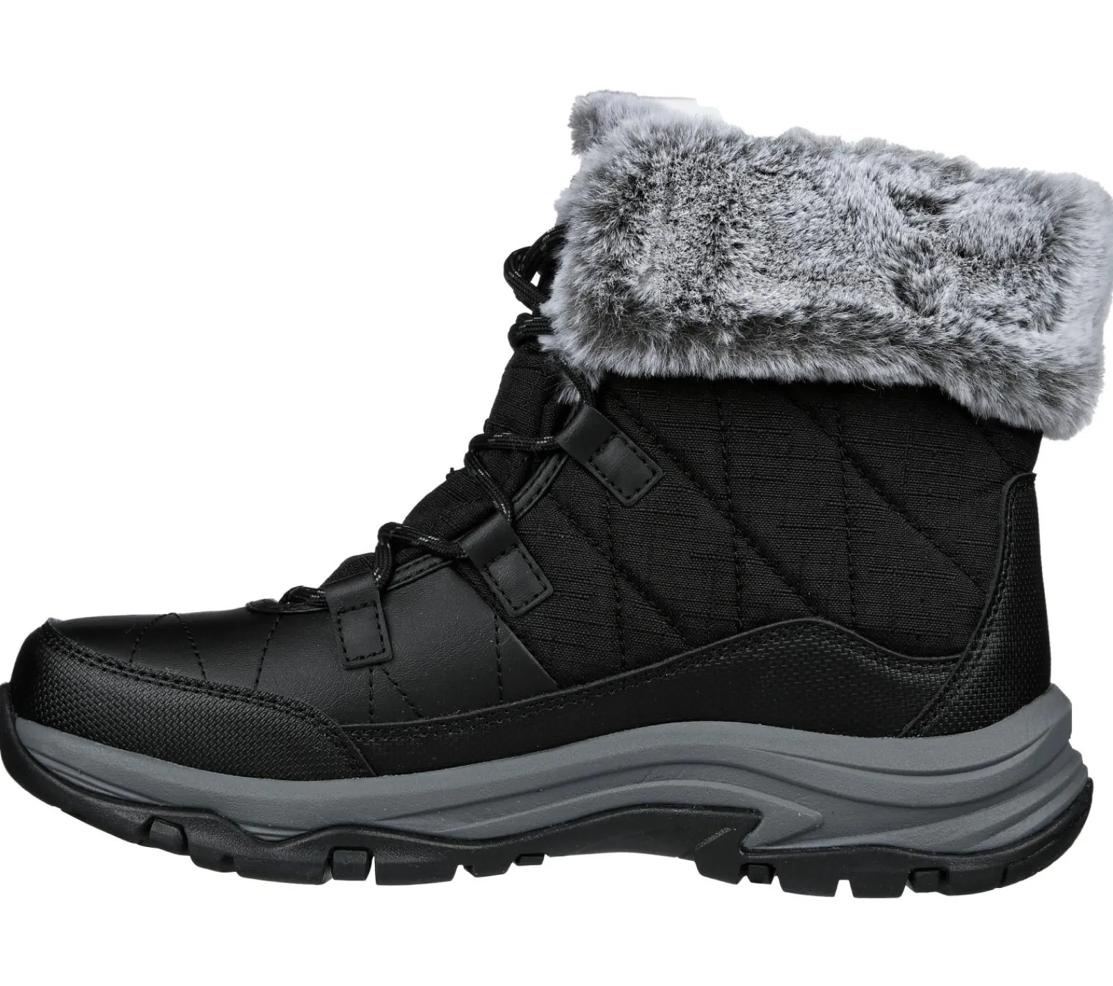 Com Atacadores|Botas-SKECHERS Relaxed Fit: Trego - Winter Feelings PRETO
