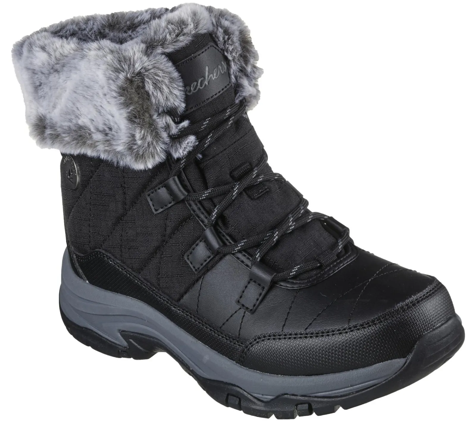 Com Atacadores|Botas-SKECHERS Relaxed Fit: Trego - Winter Feelings PRETO