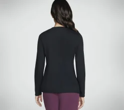 Partes De Cima|Partes De Cima-SKECHERS Rhinestone Burst Long Sleeve Tee PRETO