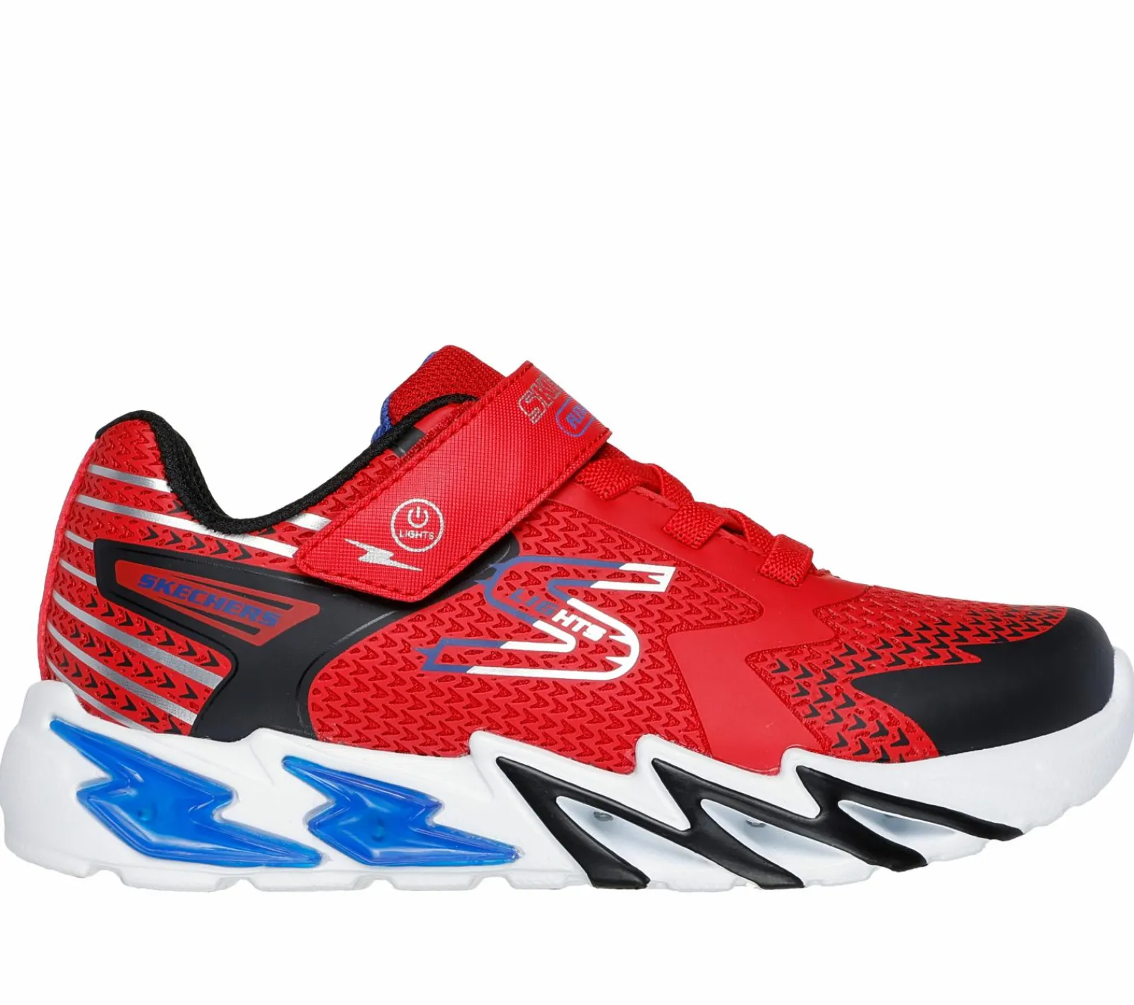 Calçado Sem Atacadores|Luzes-SKECHERS S Lights: Flex-Glow Bolt VERMELHO / PRETO